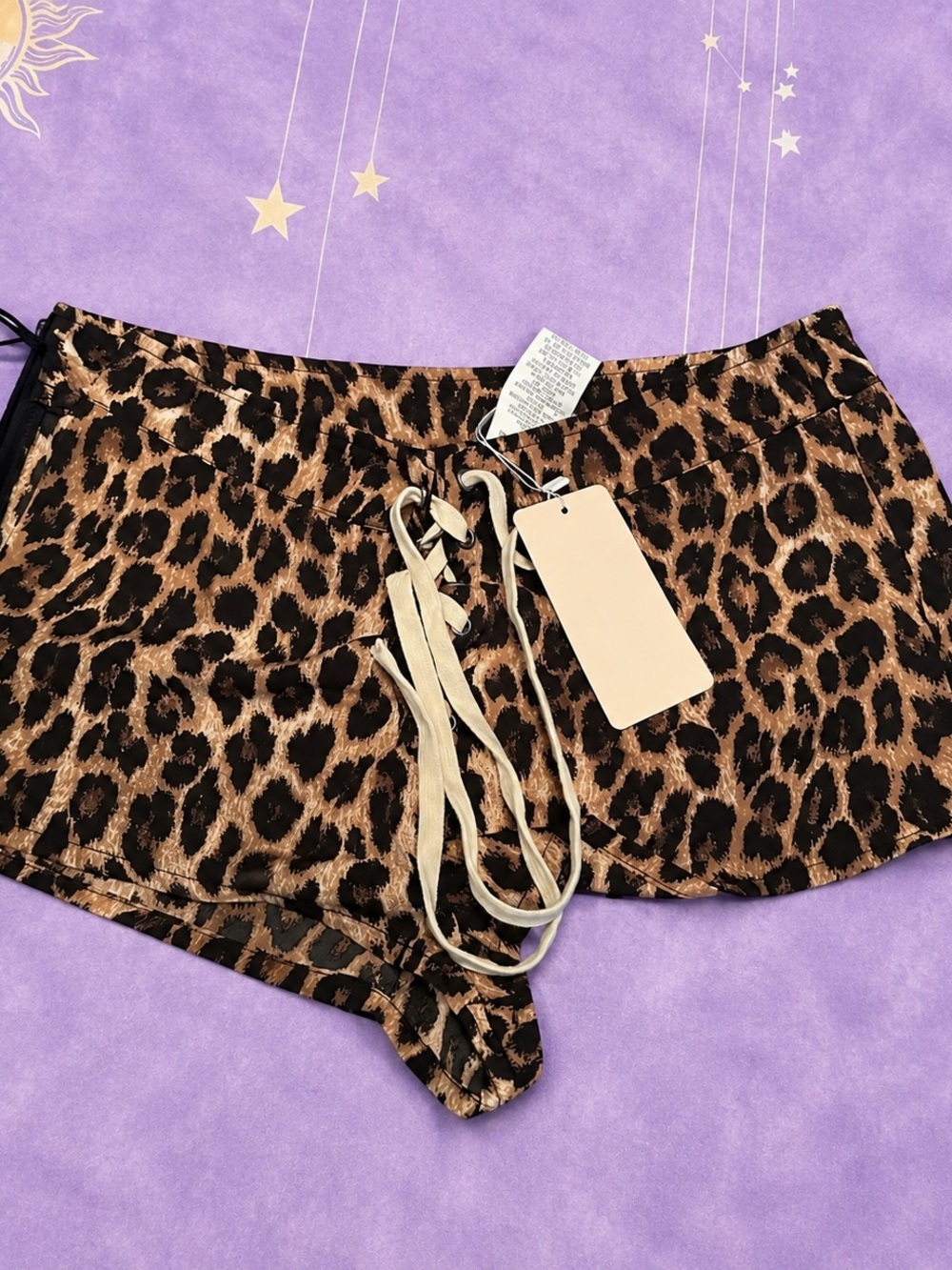 Leopard Print Shorts with Drawstring